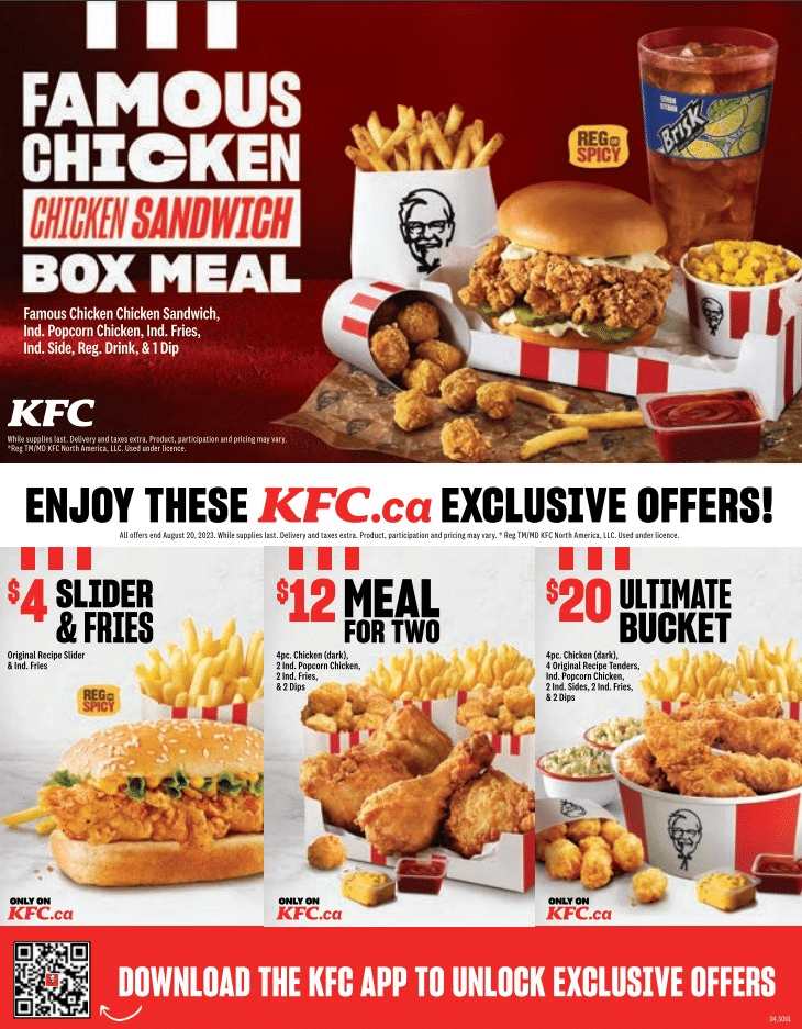 KFC Coupons & Deals Canada 🔥 August 2023