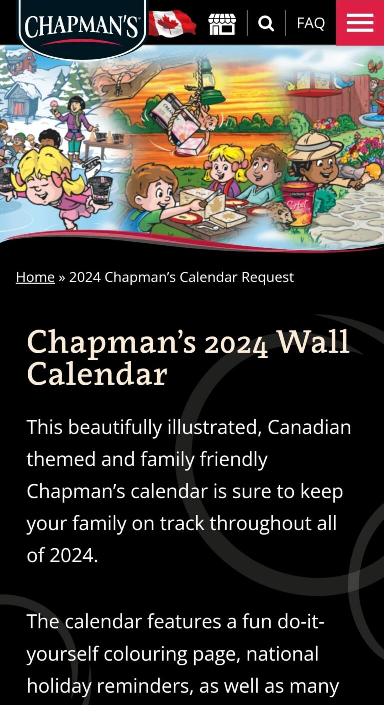 Chapman's Free Calendar For 2024 • Canadian Savers